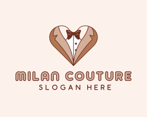 Gentleman Suit Heart logo design