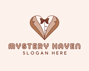 Gentleman Suit Heart logo design