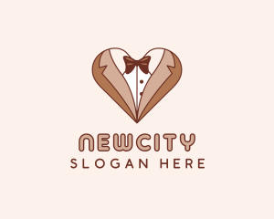 Gentleman Suit Heart logo design