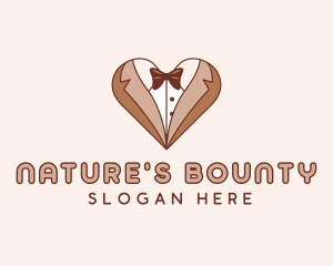 Gentleman Suit Heart logo design