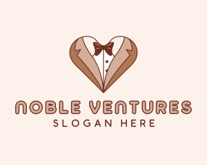 Gentleman Suit Heart logo design