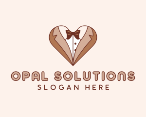 Gentleman Suit Heart logo design