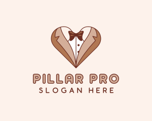 Gentleman Suit Heart logo design