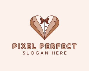 Gentleman Suit Heart logo design