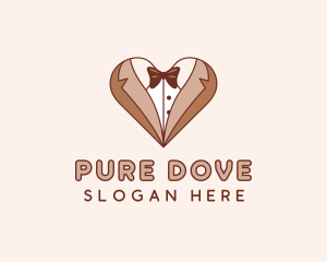 Gentleman Suit Heart logo design