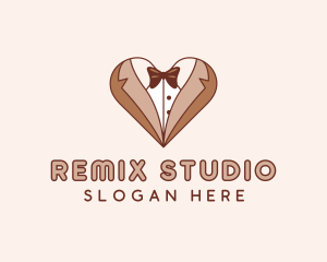 Gentleman Suit Heart logo design