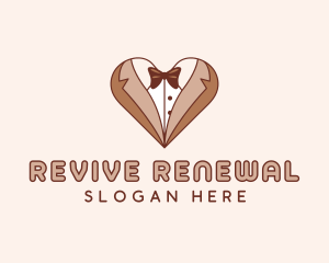 Gentleman Suit Heart logo design