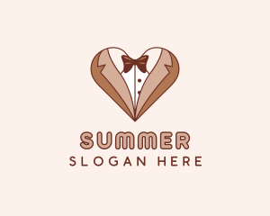 Gentleman Suit Heart logo design