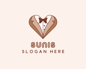 Gentleman Suit Heart logo design