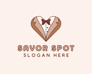 Gentleman Suit Heart logo design