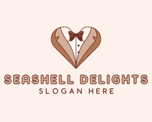 Gentleman Suit Heart logo design