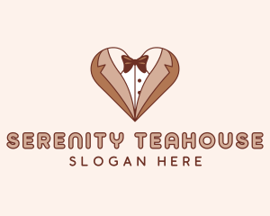 Gentleman Suit Heart logo design