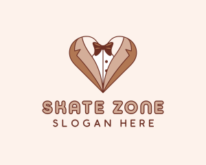 Gentleman Suit Heart logo design