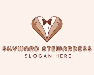 Gentleman Suit Heart logo design