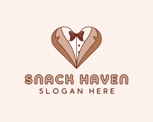 Gentleman Suit Heart logo design