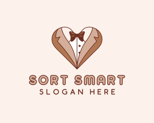 Gentleman Suit Heart logo design