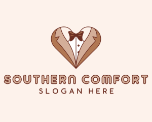 Gentleman Suit Heart logo design