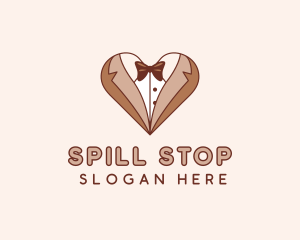 Gentleman Suit Heart logo design