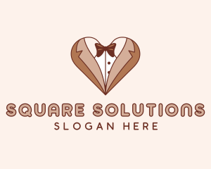 Gentleman Suit Heart logo design