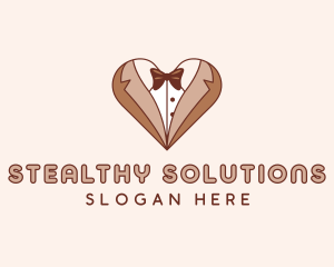 Gentleman Suit Heart logo design