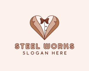 Gentleman Suit Heart logo design