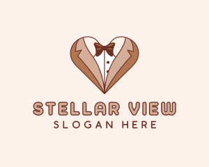 Gentleman Suit Heart logo design