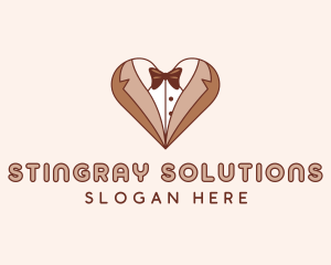 Gentleman Suit Heart logo design