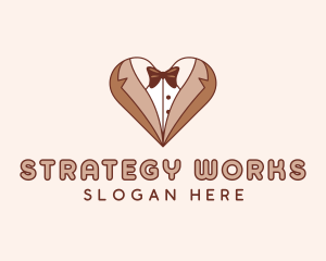 Gentleman Suit Heart logo design