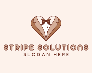 Gentleman Suit Heart logo design