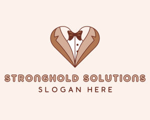 Gentleman Suit Heart logo design