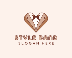 Gentleman Suit Heart logo design