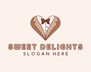 Gentleman Suit Heart logo design