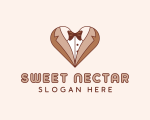 Gentleman Suit Heart logo design