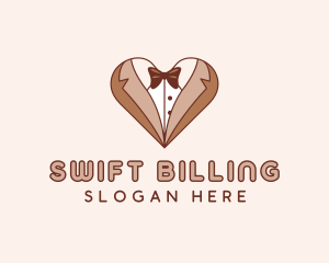 Gentleman Suit Heart logo design