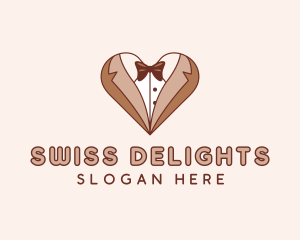 Gentleman Suit Heart logo design