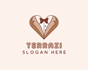 Gentleman Suit Heart logo design