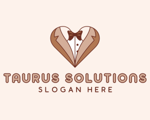 Gentleman Suit Heart logo design