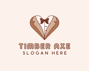 Gentleman Suit Heart logo design