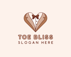 Gentleman Suit Heart logo design