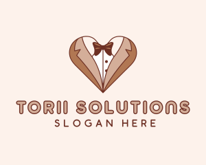 Gentleman Suit Heart logo design