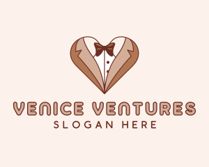 Gentleman Suit Heart logo design