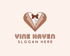 Gentleman Suit Heart logo design