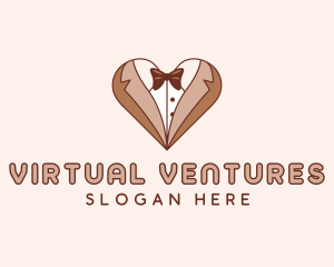 Gentleman Suit Heart logo design