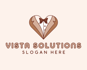 Gentleman Suit Heart logo design