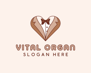 Gentleman Suit Heart logo design