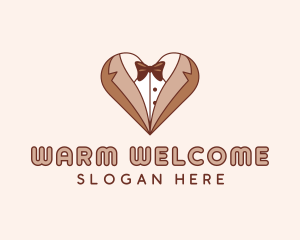 Gentleman Suit Heart logo design