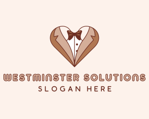 Gentleman Suit Heart logo design