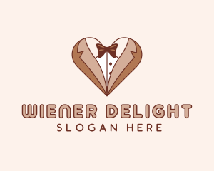 Gentleman Suit Heart logo design