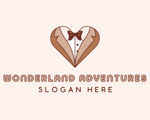 Gentleman Suit Heart logo design