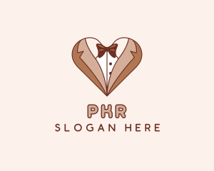 Gentleman Suit Heart logo design